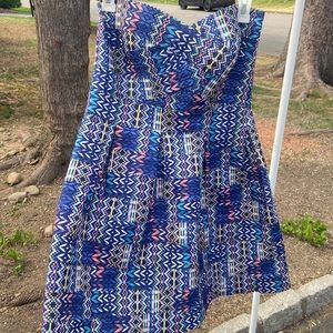 Bandage Patchwork Strapless Dress